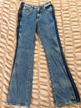 Wrangler Two-Tone Blue Flare Jeans